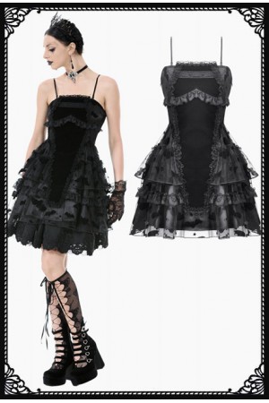 Dark In Love Baby Bat Gothic Ruffle Dress Dark In Love Baby Bat Gothic Ruffle Dress