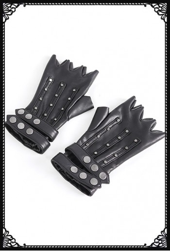 Devil Fashion Spitfire Studded PU Gloves