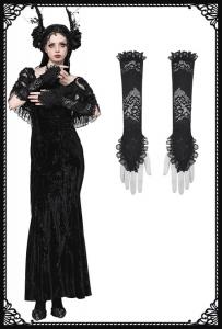 Dark In Love Circe Black Velvet Gloves