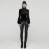Punk Rave Amara Bell Sleeve High Neck Velvet Gothic Top