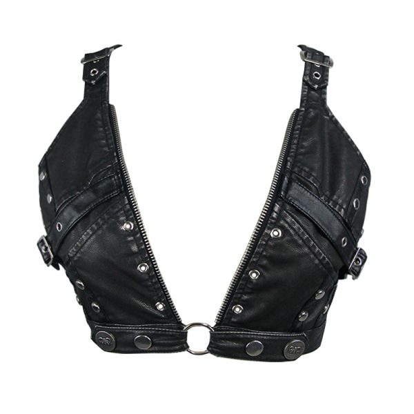 Dark In Love Phantom Ruffle Gothic Jacket With Cut Out Chest