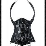 PVC Halterneck Underbust Black