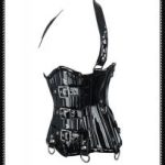 PVC Halterneck Underbust Black
