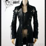 Punk Rave High collar unisex coat(BK)
