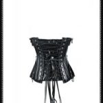 PVC Halterneck Underbust Black