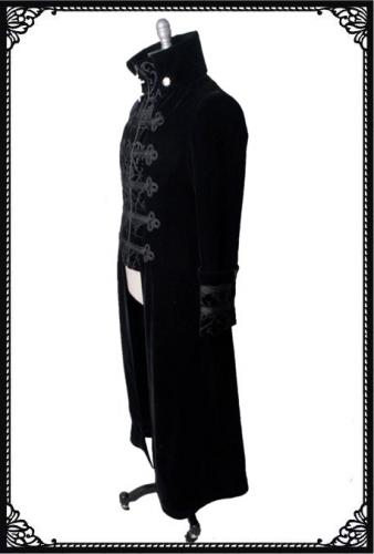 Punk Rave High collar unisex coat(BK)