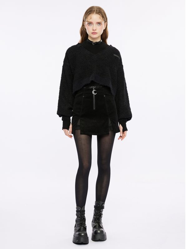 Dark In Love Phantom Ruffle Gothic Jacket With Cut Out Chest