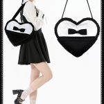 Dark In Love Lara Black & White Heart Bag