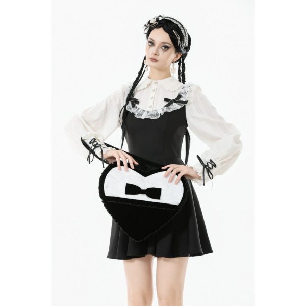 Dark In Love Lara Black & White Heart Bag