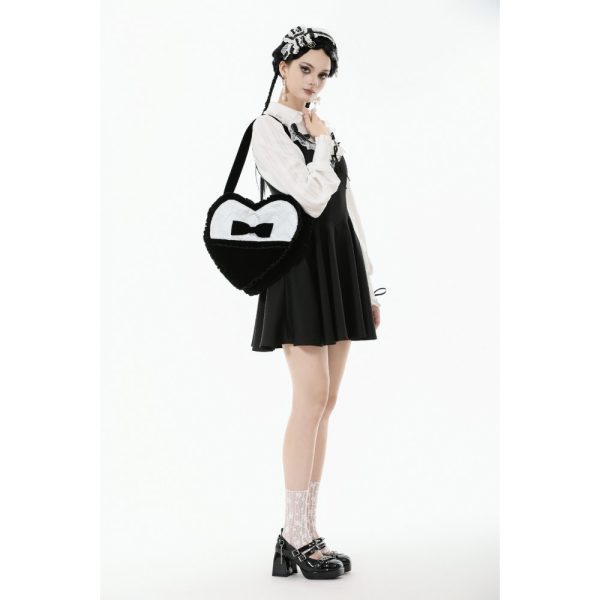 Dark In Love Lara Black & White Heart Bag