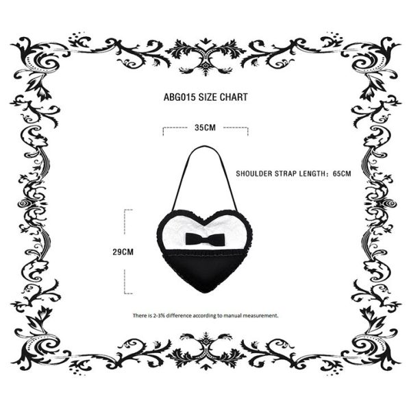 Dark In Love Lara Black & White Heart Bag