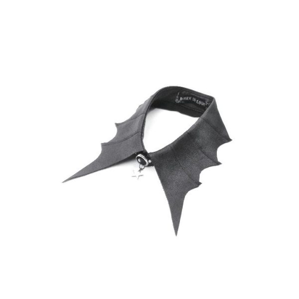 Dark In Love Bat Wing Collar Faux Leather Choker