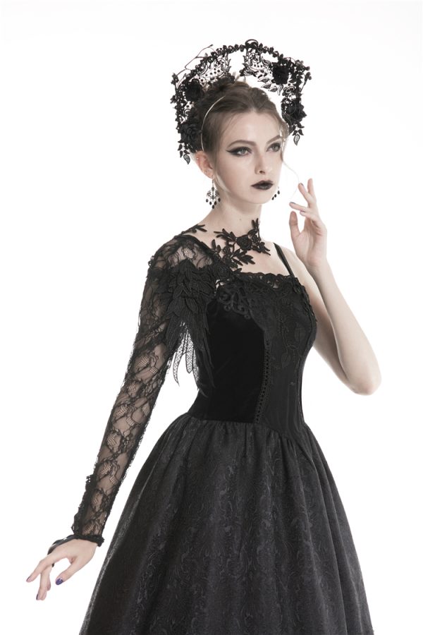 Dark In Love Phantom Ruffle Gothic Jacket With Cut Out Chest
