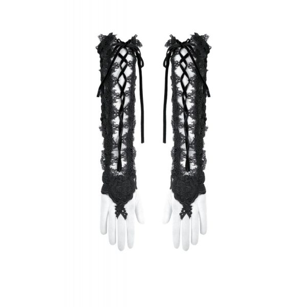 Dark In Love Missandra Laced Up Gothic Gloves
