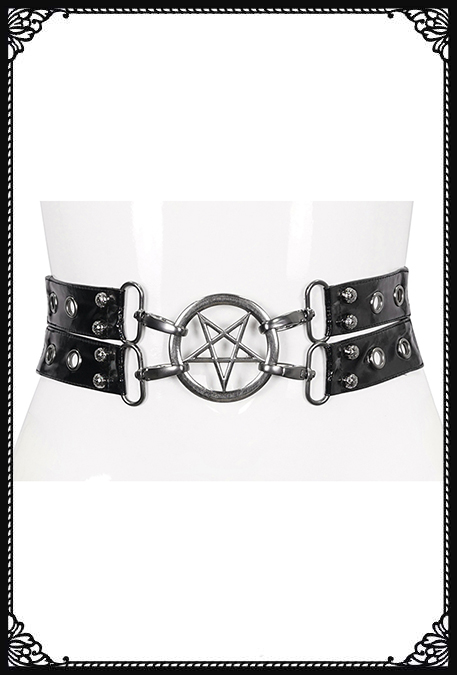 Devil Fashion Wicked Pentagram Studded Belt