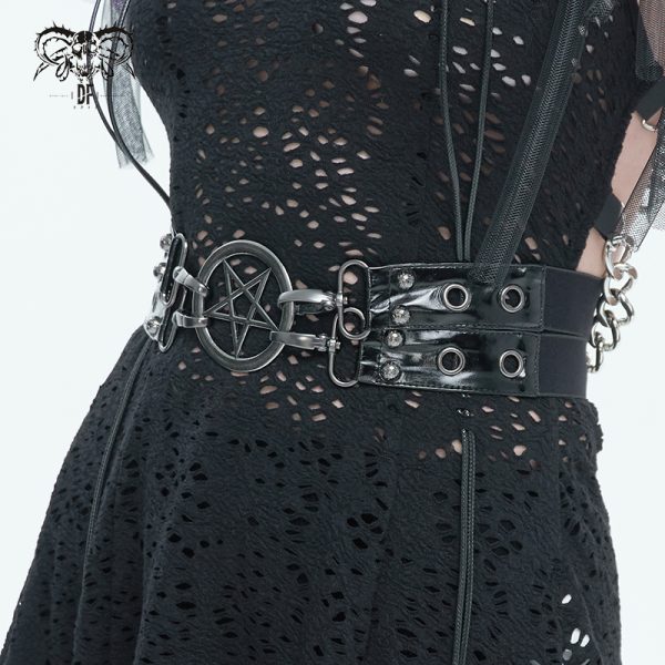 Devil Fashion Wicked Pentagram Studded Belt
