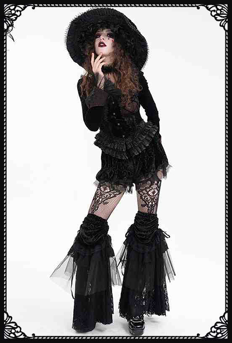 Devil Fashion Felicia Lace Goth Legwarmers