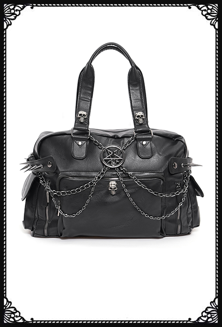 Devil Fashion Girls & Ghouls Pentagram PU Leather Shoulder Bag