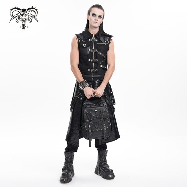 Devil Fashion Girls & Ghouls Pentagram Chains Spiked Backpack
