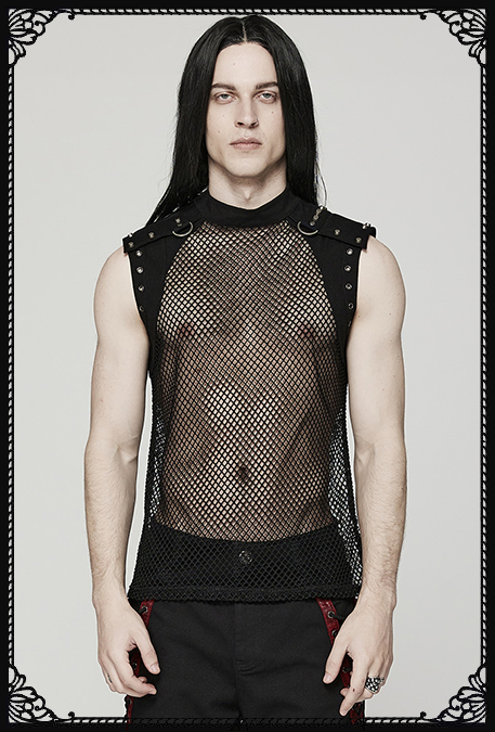 Punk Rave Kamil Mesh Top (BK)