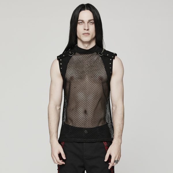 Punk Rave Kamil Mesh Top (BK)