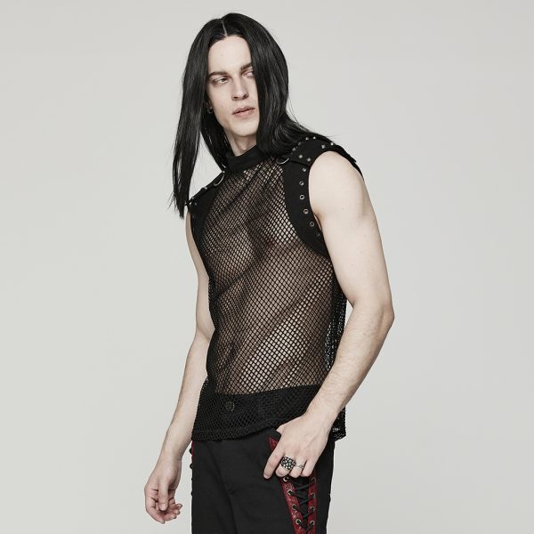 Punk Rave Kamil Mesh Top (BK)