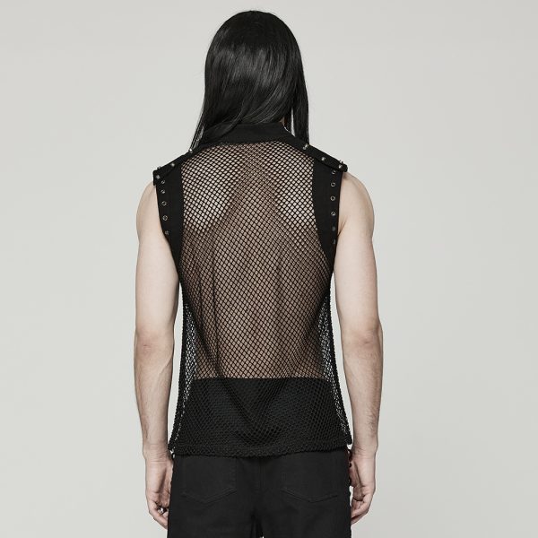 Punk Rave Kamil Mesh Top (BK)