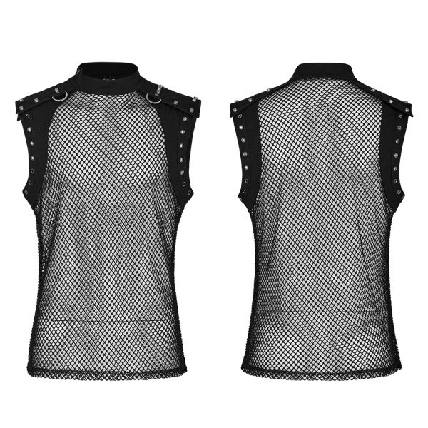 Punk Rave Kamil Mesh Top (BK)