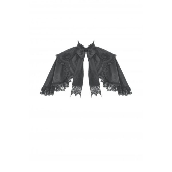Dark In Love Alexandra Small Lace Embroidery Black Cape