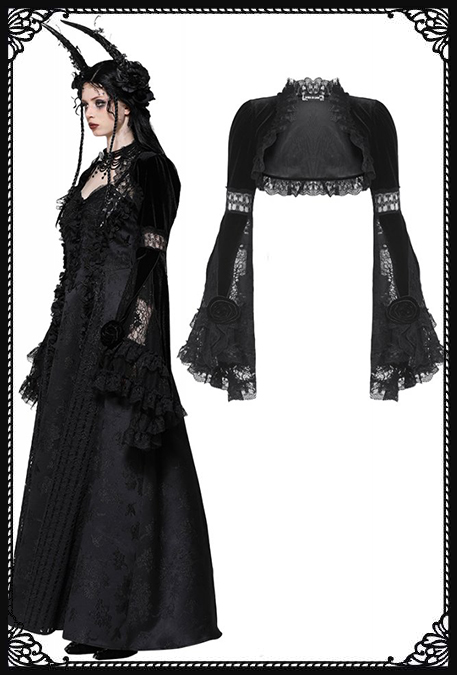 Dark In Love Milla Gothic Velvet Open Bolero