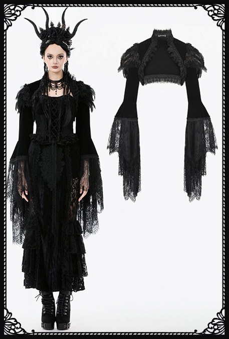 Dark In Love Mortis Puffy Shoulder & Dramatic Sleeves Gothic Bolero