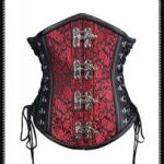 SaiSai Corset Steel Bone Extreme Underbust Red Pattern