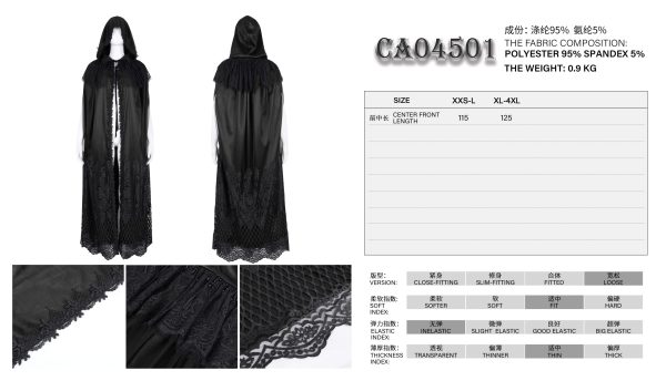 Devil Fashion Amaris Witch Black Cape