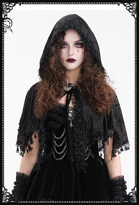 Devil Fashion Trick or Treatz Spiderweb Short Cape