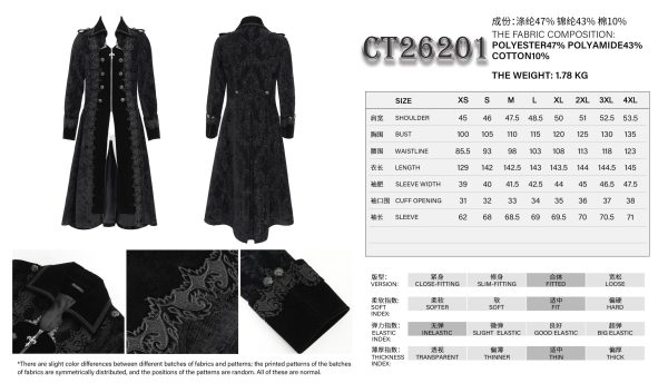 Devil Fashion Cillian Gothic Embroidered Coat