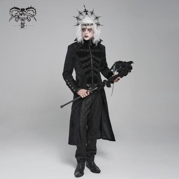 Devil Fashion Bram Long Damask Black Jacket