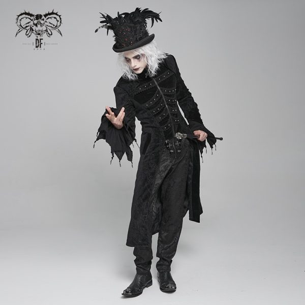 Devil Fashion Bram Long Damask Black Jacket