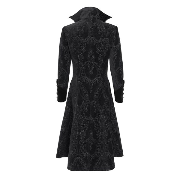 Devil Fashion Bram Long Damask Black Jacket