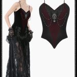 Dark In Love Crimson Velvet V Shape Gothic Top