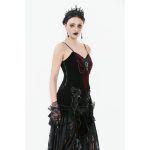 Dark In Love Crimson Velvet V Shape Gothic Top