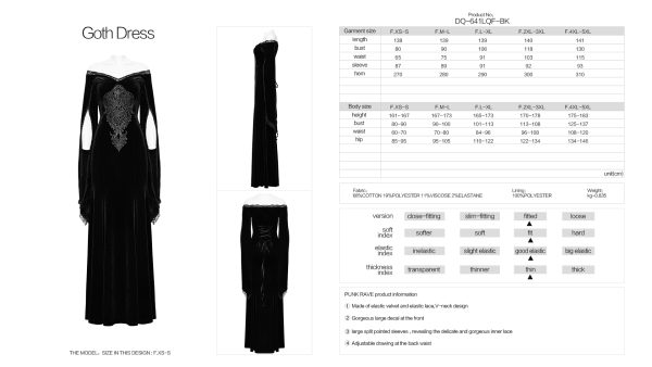 Punk Rave Empress Long Velvet Dress