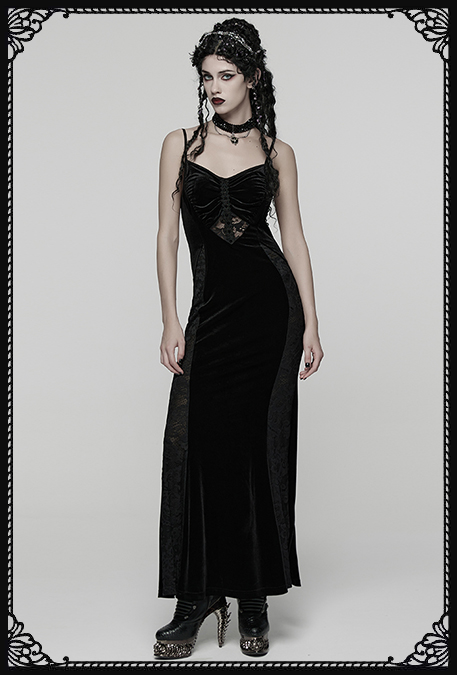 Punk Rave Bleeding Heart Lace Details Gothic Dress