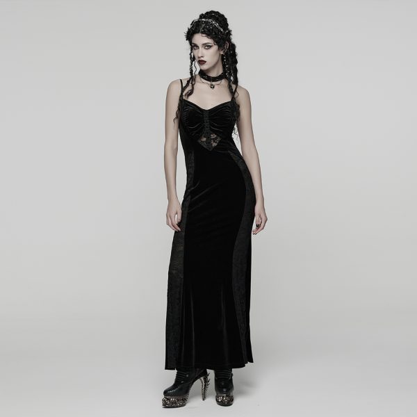 Punk Rave Bleeding Heart Lace Details Gothic Dress