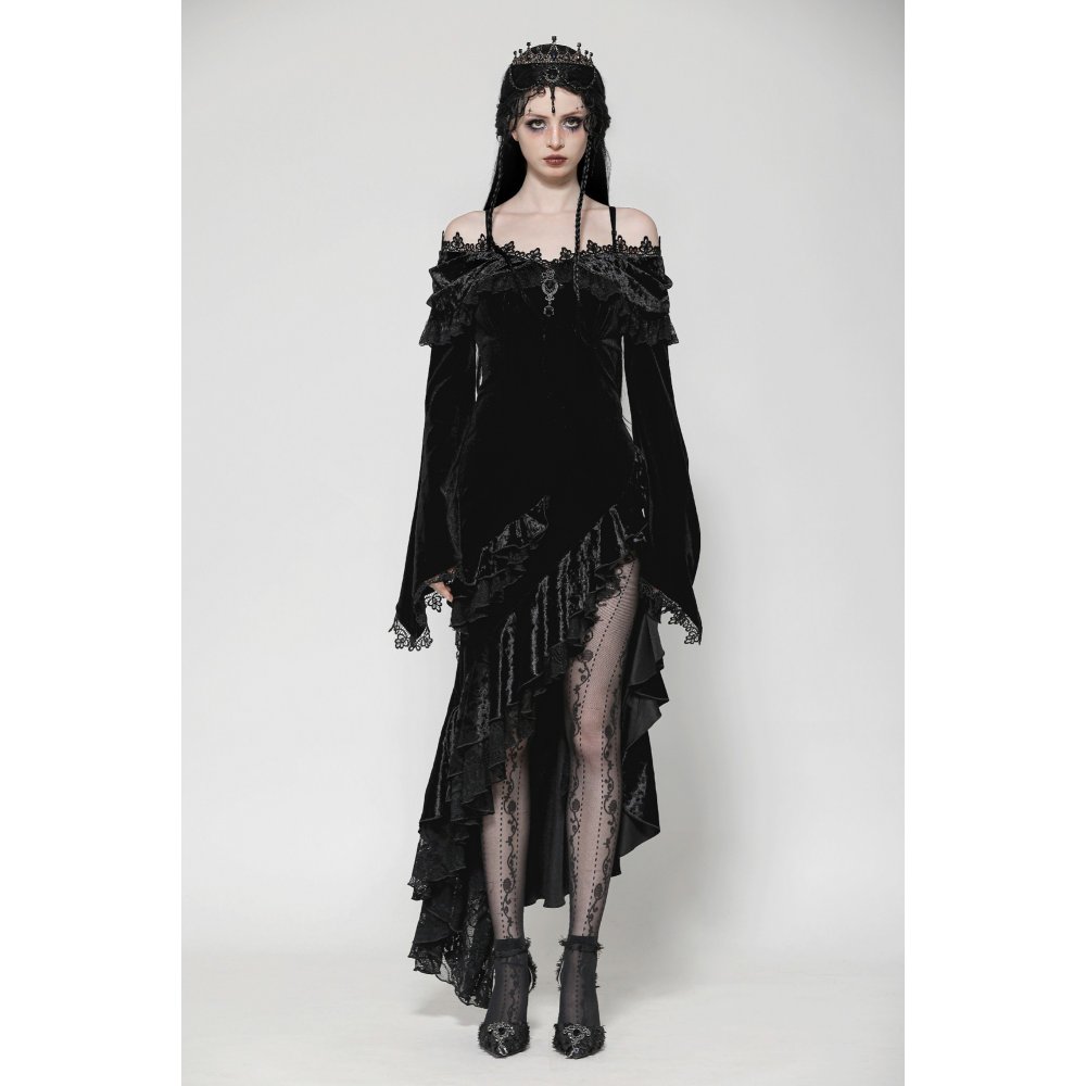 Dark In Love Shadowfall Draped Slit Hem Gothic Dress
