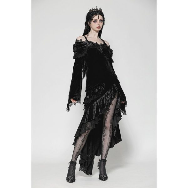 Dark In Love Shadowfall Draped Slit Hem Gothic Dress
