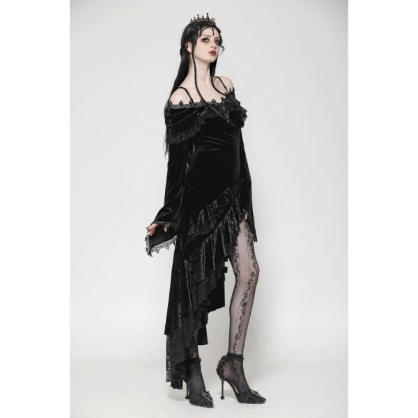 Dark In Love Shadowfall Draped Slit Hem Gothic Dress
