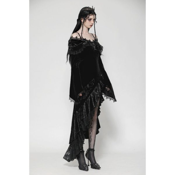 Dark In Love Shadowfall Draped Slit Hem Gothic Dress