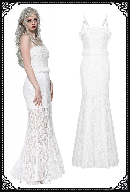 Dark In Love Dead Bride White Gothic Lace Dress