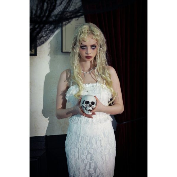 Dark In Love Dead Bride White Gothic Lace Dress