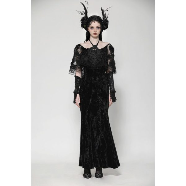 Dark In Love Dusk Sanctum Bardot Mermaid-Style Gothic Dress